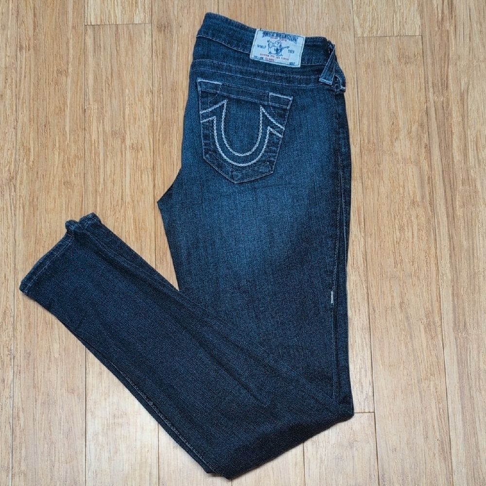 True Religion Dark Blue Skinny Jeans Size 28
